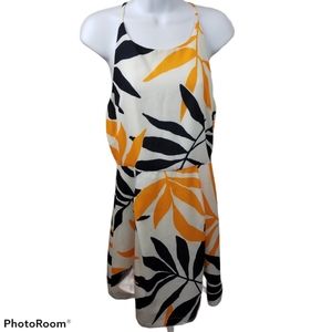 Esley Black White & Yellow Halter Style Summer Dress Size Medium